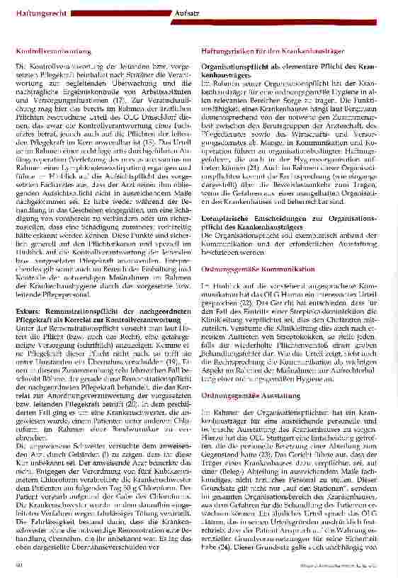 Vorschauseite 4: Haftungsrechtliche Risiken im Rahmen der Krankenhaushygiene