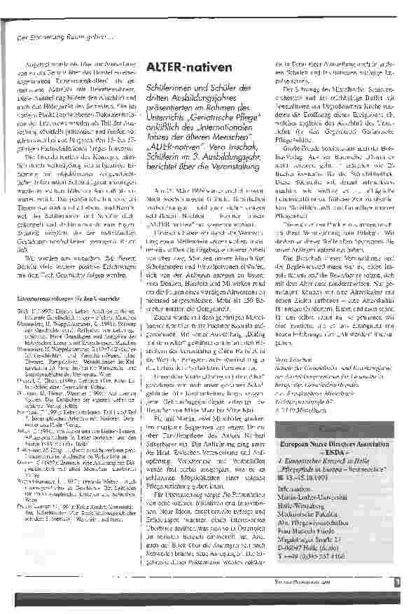 Vorschauseite 4: Der Erinnerung Raum geben Bericht über ein Semester Geschichte und Biographiearbeit in der Fachschule für Altendienste und Pflegehilfe