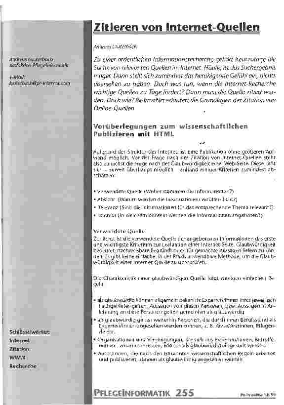 Vorschauseite 1: Zitieren von Internet-Quellen