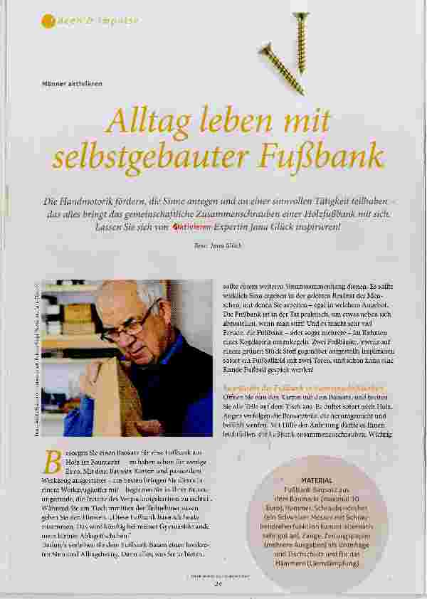 Vorschauseite 1: Alltag leben mit selbstgebauter Fußbank