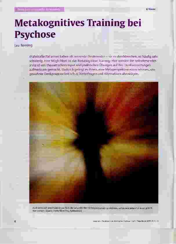 Vorschauseite 1: Metakognitives Training bei Psychose