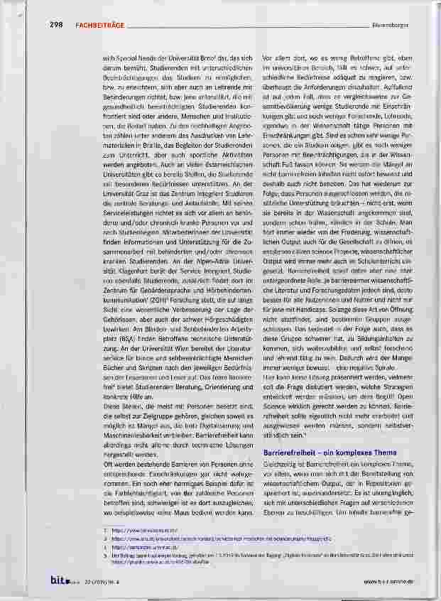 Vorschauseite 2: Barrierefreiheit und Repositorien Nachdenken über Open Science für alle