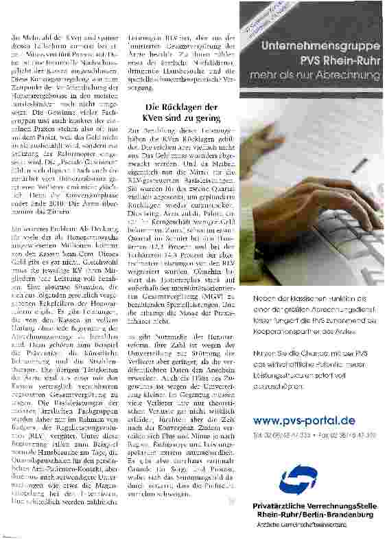 Vorschauseite 2: Die Wahrheit über die Umsatzentwicklung der Kassenärzte