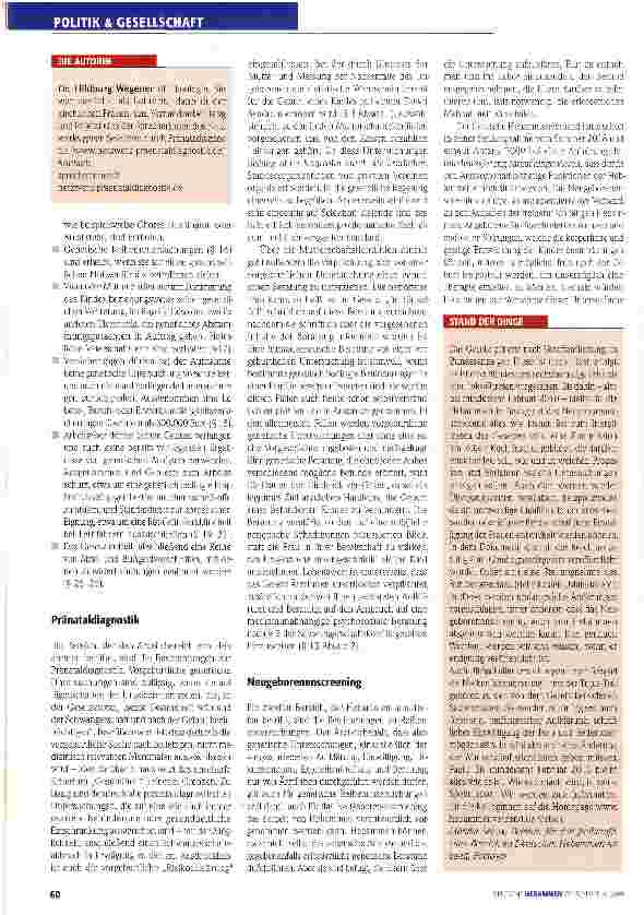 Vorschauseite 2: Das Gendiagnostikgesetz betrifft auch die Hebammen!