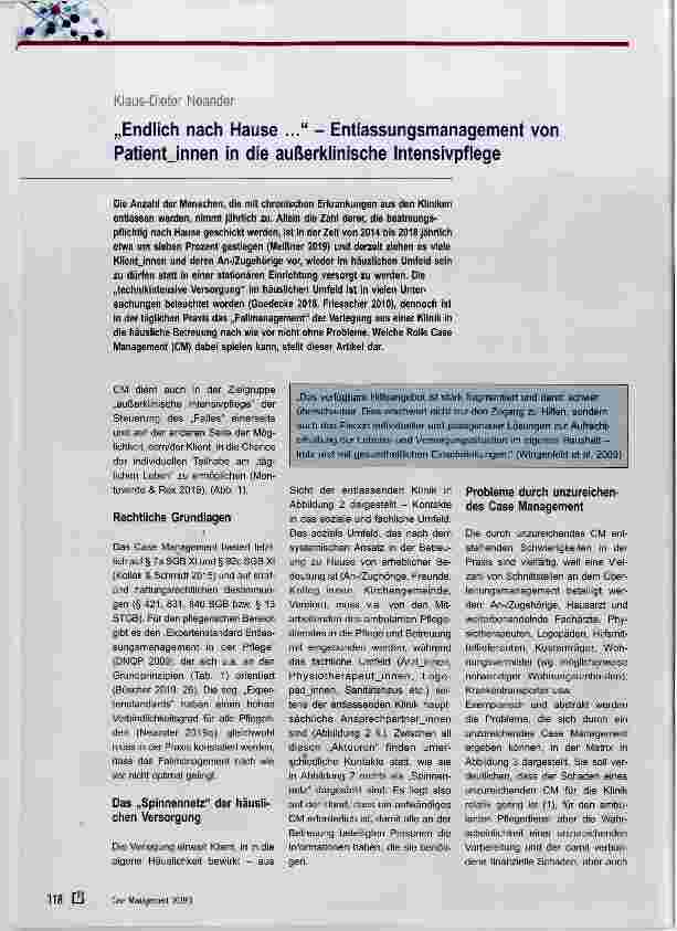 Vorschauseite 1: „Endlich nach Hause Entlassungsmanagement von Patientjnnen in die außerklinische Intensivpflege