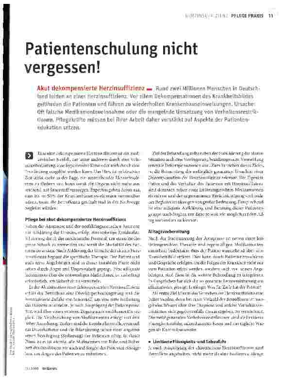 Vorschauseite 2: Patientenschulung nicht vergessen!