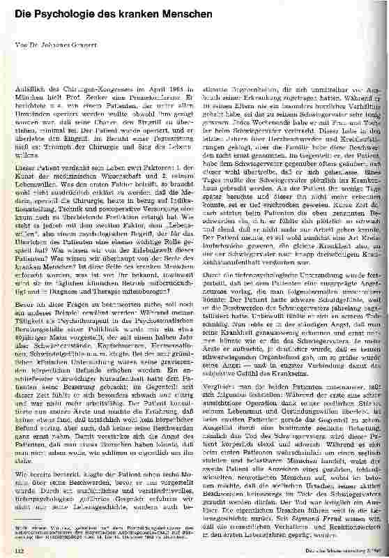 Vorschauseite 1: Die Psychologie des kranken Menschen