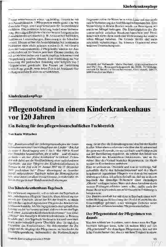 Vorschauseite 4: Zur Situation der praktischen Ausbildung in der Krankenpflege Ergebnisse einer Forschungsarbeit