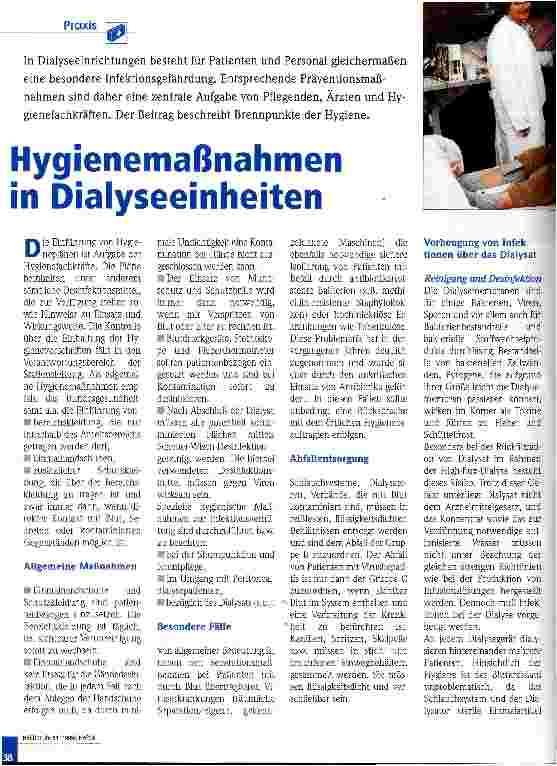 Vorschauseite 1: Hygienemaßnahmen in Dialyseeinheiten