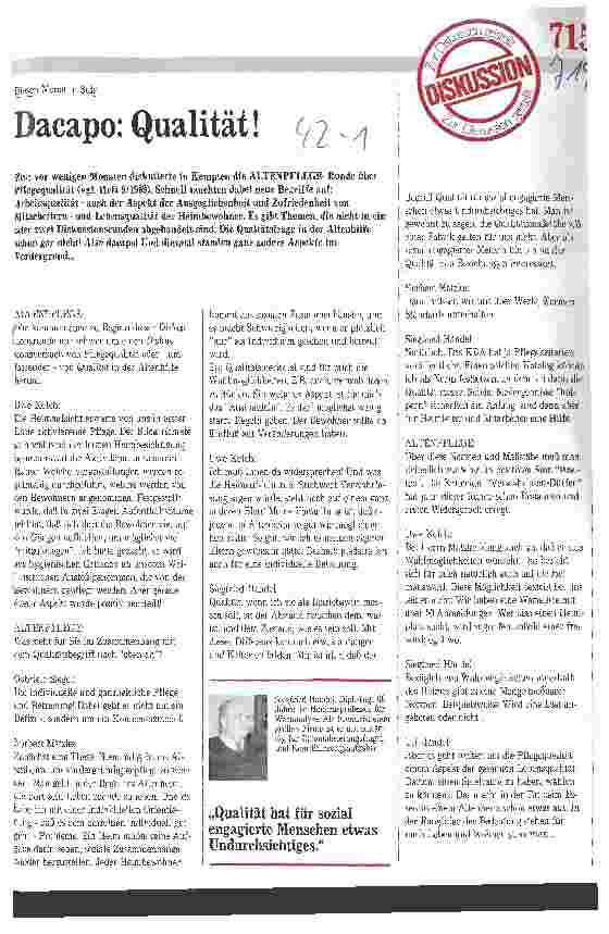 Vorschauseite 1: Dacapo: Qualität! Interview mit Uwe Kelch