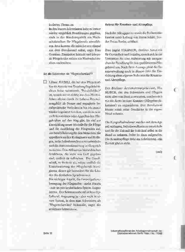 Vorschauseite 2: I. Berliner Krankenpflegesymposium