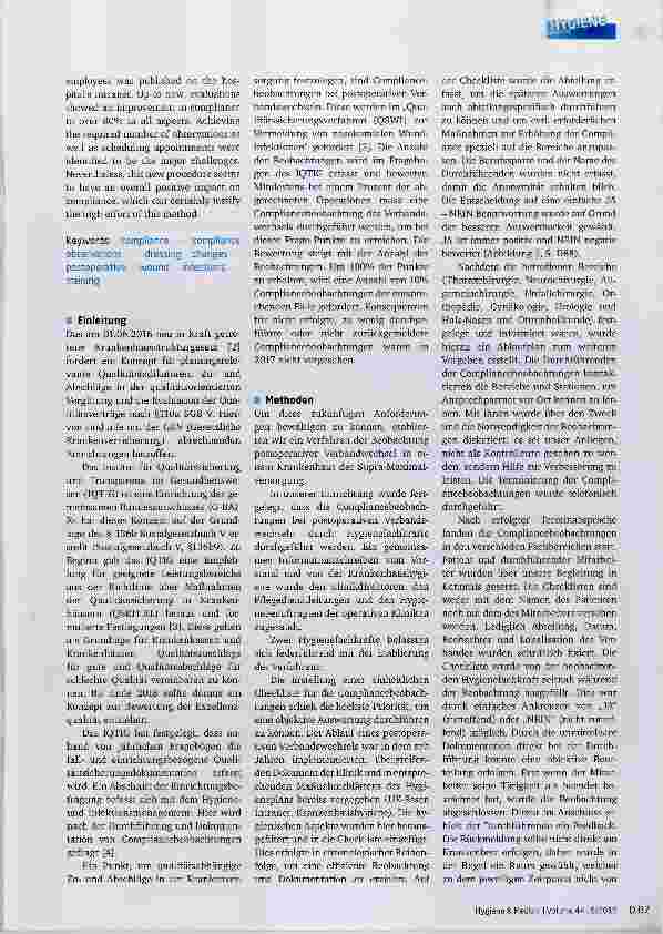 Vorschauseite 2: Compliancebeobachtungen von postoperativen Verbandswechseln