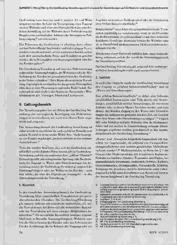 Vorschauseite 2: Die Ceoblocking-Verordnung und ihre speziellen Auswirkungen auf die Medizinund Gesundheitsbranche