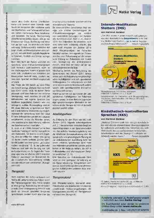 Vorschauseite 2: Kinästhetisch-Kontrolliertes Sprechen (KKS) bei Poltern
