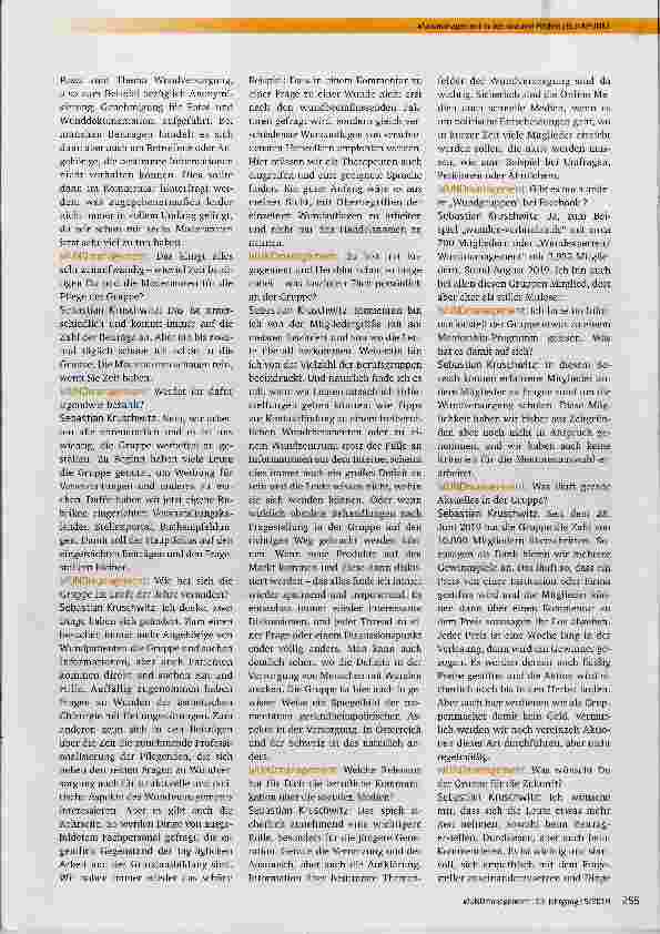 Vorschauseite 2: Wundmanagement in den sozialen Medien Ein Interview der Redaktion WUNDmanagement mit Sebastian Kruschwitz, dem Gründer der Facebook-Gruppe „Wundmanagement