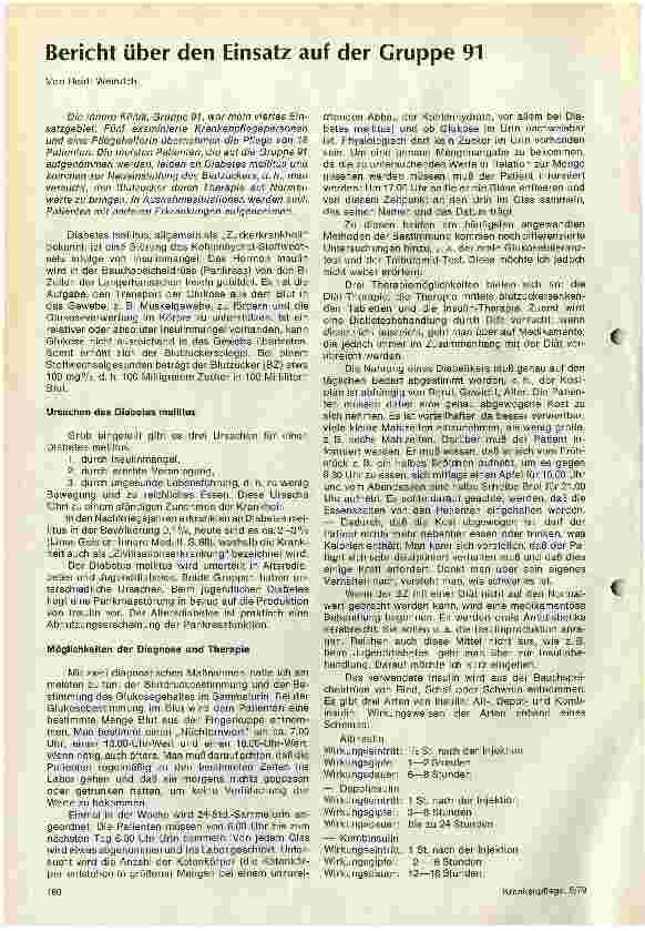 Vorschauseite 1: Bericht über den Einsatz auf der Gruppe 91