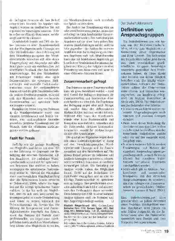 Vorschauseite 2: Ambulante Wundsprechstunde mit Entwicklungspotenzia