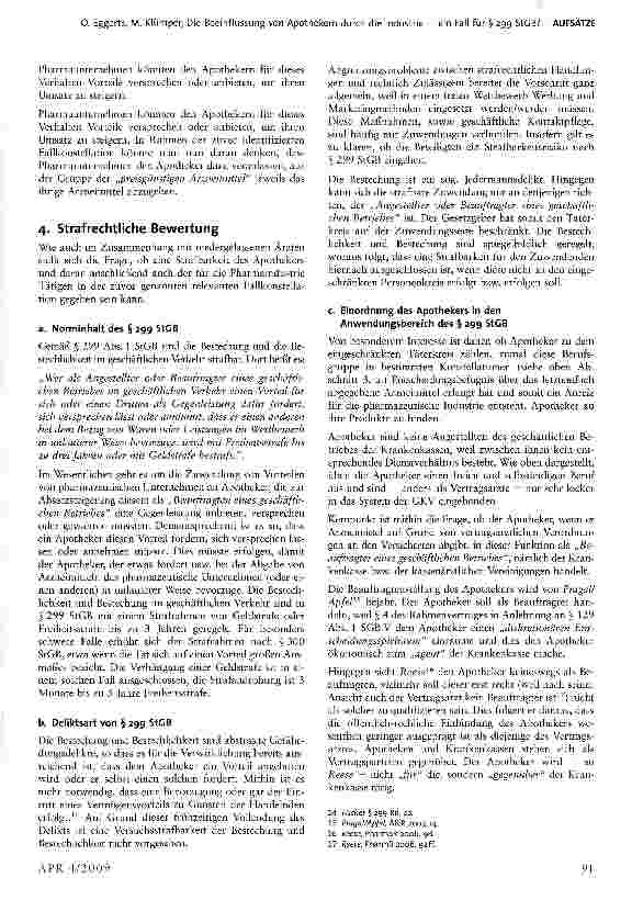 Vorschauseite 4: Die Beeinflussung von Apothekern durch die Industrie - ein Fall für § 299 StGB?