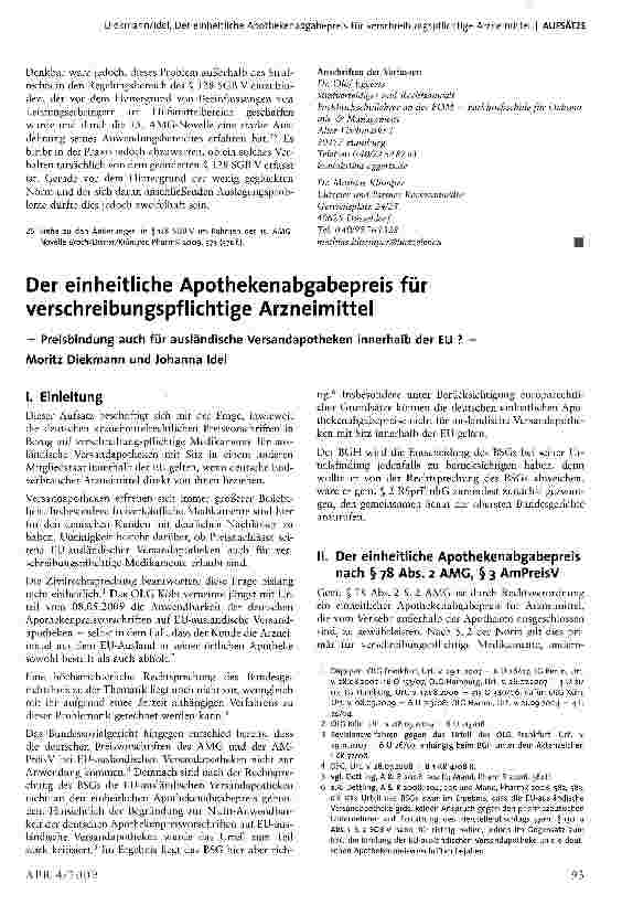 Vorschauseite 6: Die Beeinflussung von Apothekern durch die Industrie - ein Fall für § 299 StGB?