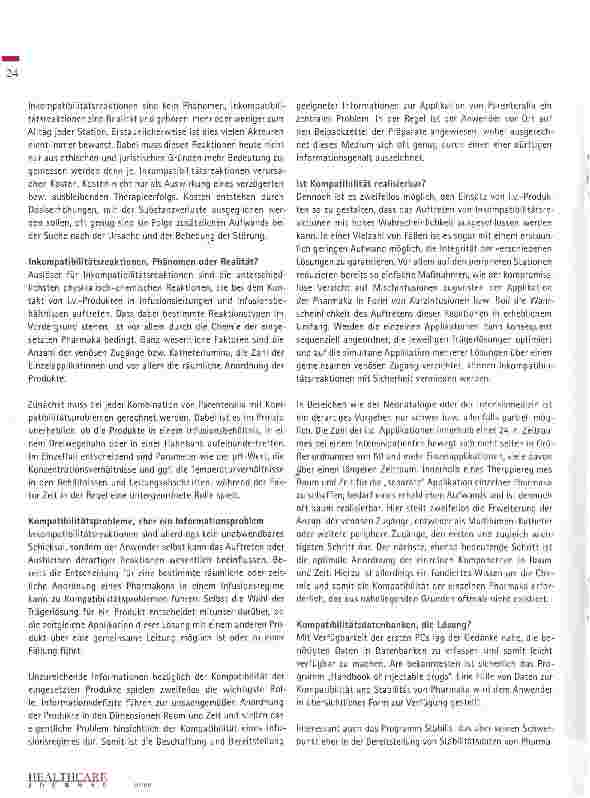 Vorschauseite 2: Inkompatibilitäten vermeidbar?
