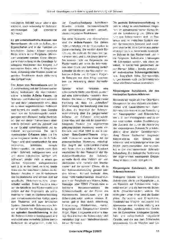 Vorschauseite 3: Grundlagen zur Entstehung und Behandlung von Schmerz
