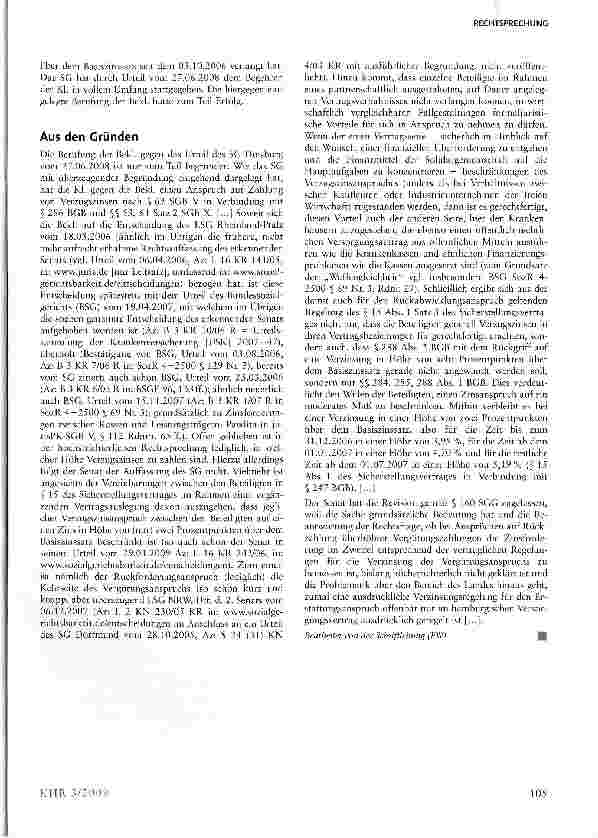Vorschauseite 2: Höhe des Verzugszinsanspruchs bei Rückzahlung überhöhter Krankenhausvergütungen §§ 284, 285, 288 Abs. 1 BGB, § 112 Abs. 2 Nr. 1 SGB V