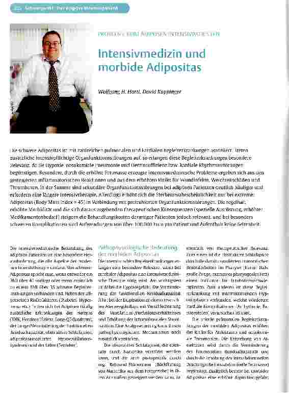 Vorschauseite 1: Intensivmedizin und morbide Adipositas