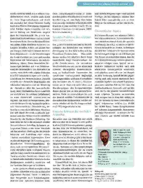 Vorschauseite 2: Intensivmedizin und morbide Adipositas