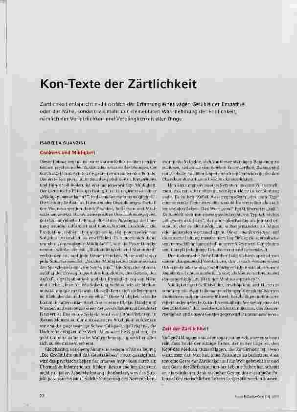 Vorschauseite 1: Kon-Texte der Zärtlichkeit