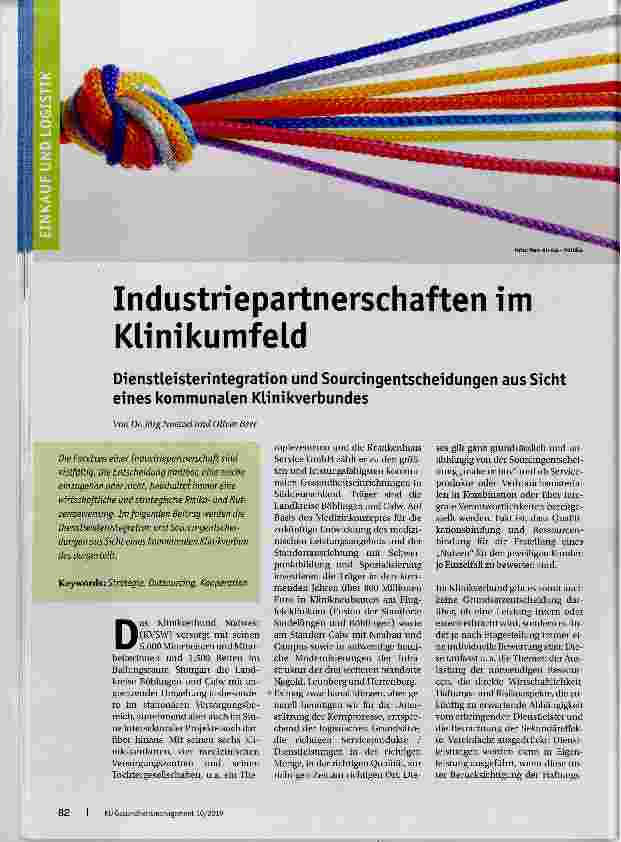 Vorschauseite 1: Industríepartnerschaften im Klinikumfeld