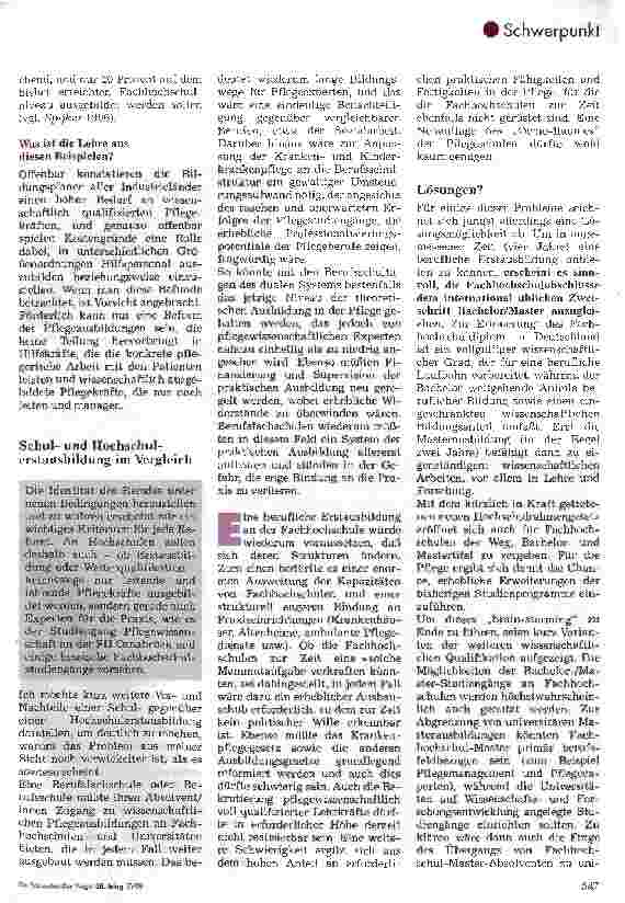 Vorschauseite 3: Überlegungen zur Weiterentwicklung der Pflegeberufe
