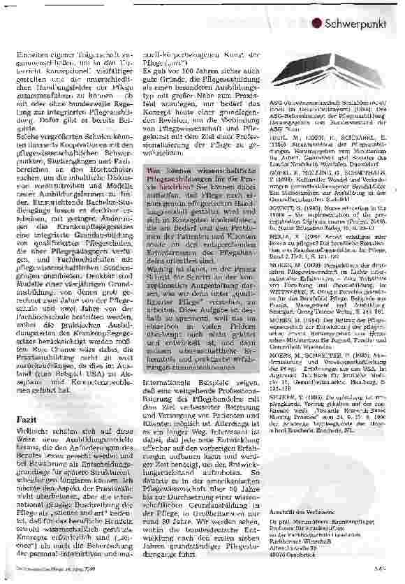Vorschauseite 5: Überlegungen zur Weiterentwicklung der Pflegeberufe
