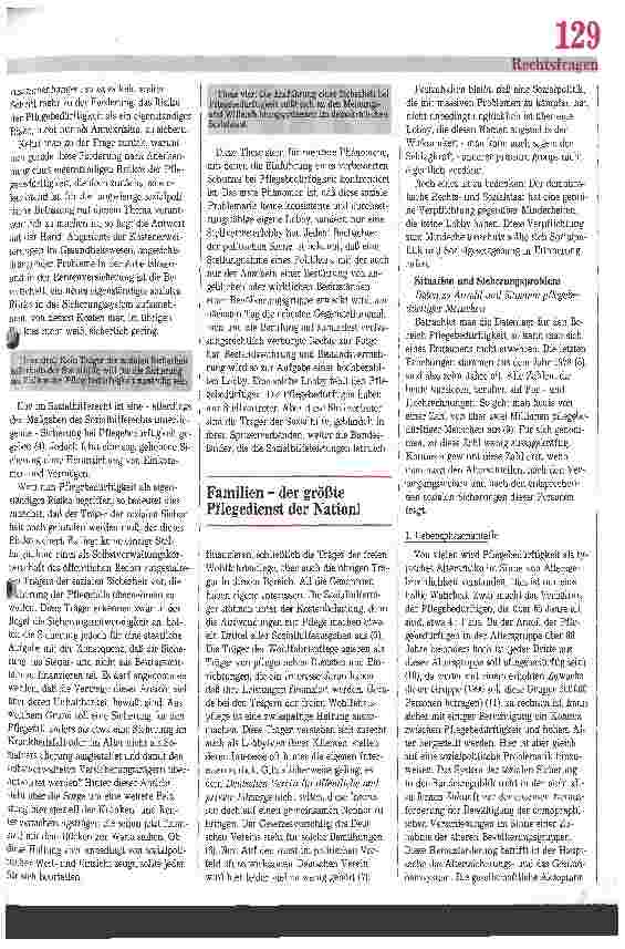 Vorschauseite 2: Die verschleppte Reform der Pflegeversicherung Eine unendliche sozialpolitische Geschichte I