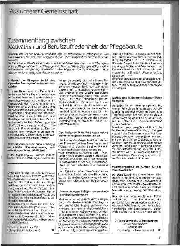 Vorschauseite 1: Zusammenhang zwischen Motivation und Berufszufriedenheit der Pflegeberufe