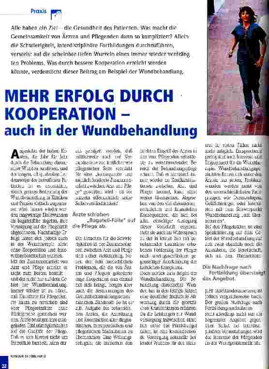 Vorschauseite 1: Mehr Erfolg durch Kooperation - auch in der Wundbehandlung