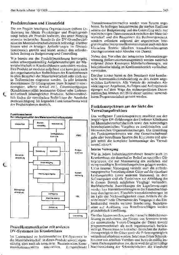 Vorschauseite 2: EDV-gestützte Materialwirtschaft als integrierter Bestandteil eines Kommunikationssystems am Klinikum Gießen