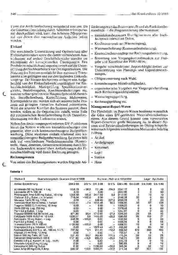 Vorschauseite 3: EDV-gestützte Materialwirtschaft als integrierter Bestandteil eines Kommunikationssystems am Klinikum Gießen
