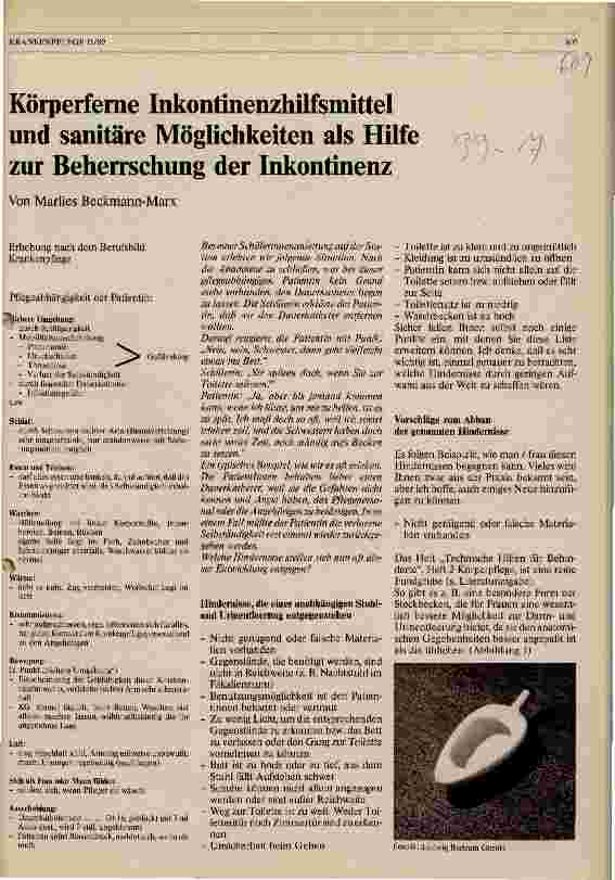 Vorschauseite 1: Körperferne Inkontinenzhilfsmittel und sanitäre Möglichkeiten als Hilfe zur Beherrschung der Inkontinenz
