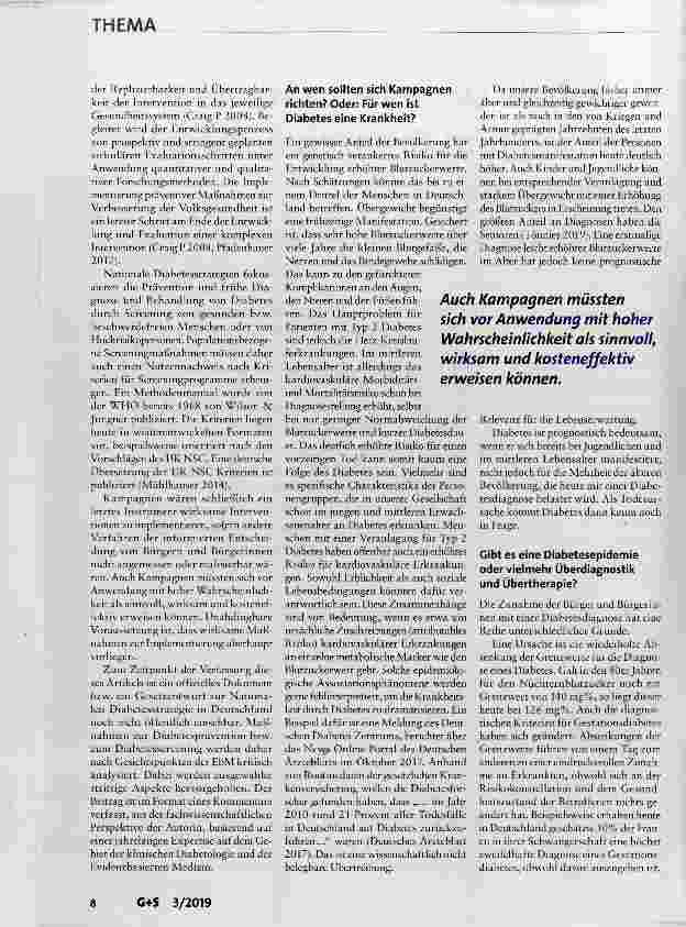 Vorschauseite 2: Nationale Diabetesstrategie Chancen und Grenzen nationaler Kampagnen