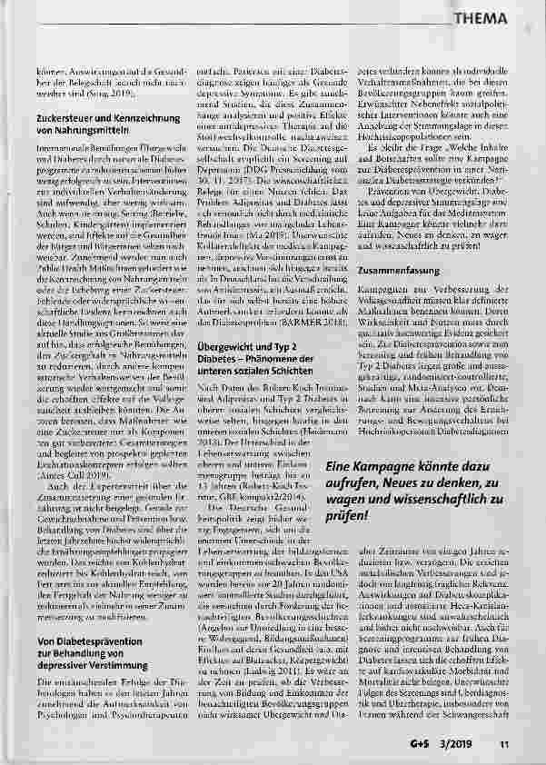 Vorschauseite 5: Nationale Diabetesstrategie Chancen und Grenzen nationaler Kampagnen