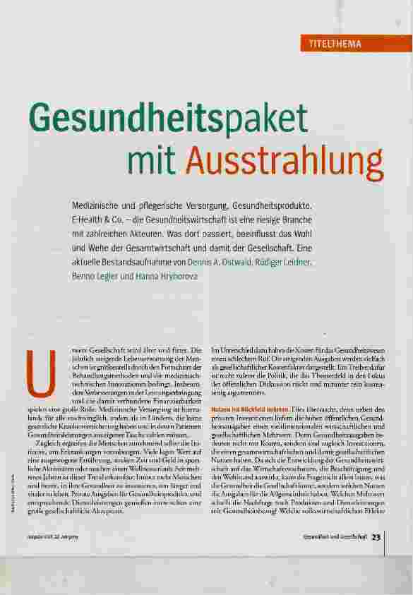 Vorschauseite 1: Gesundheitspaket mit Ausstrahlung