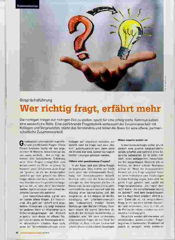 Vorschauseite 1: Wer richtig fragt, erfährt mehr