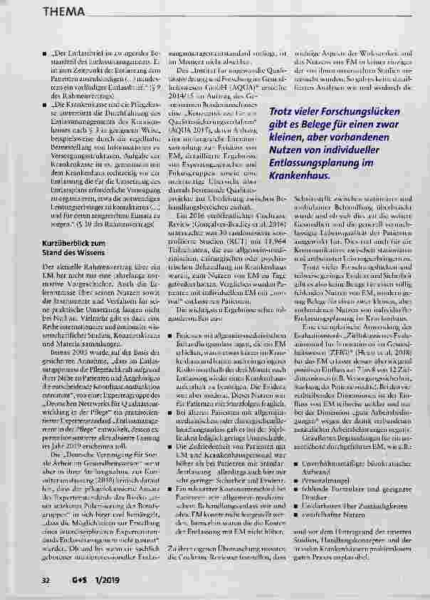 Vorschauseite 3: Zum aktuellen Stand des Entlassmanagements in Krankenhäusern