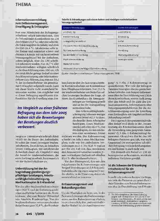 Vorschauseite 5: Zum aktuellen Stand des Entlassmanagements in Krankenhäusern