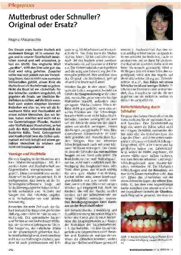 Vorschauseite 1: Mutterbrust oder Schnuller? Original oder Ersatz?
