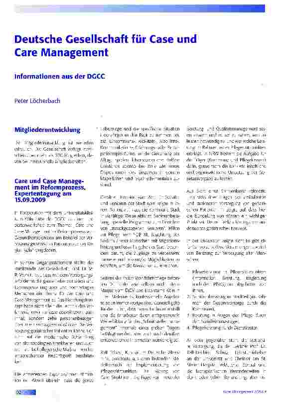 Vorschauseite 1: Deutsche Gesellschaft für Case und Care Management