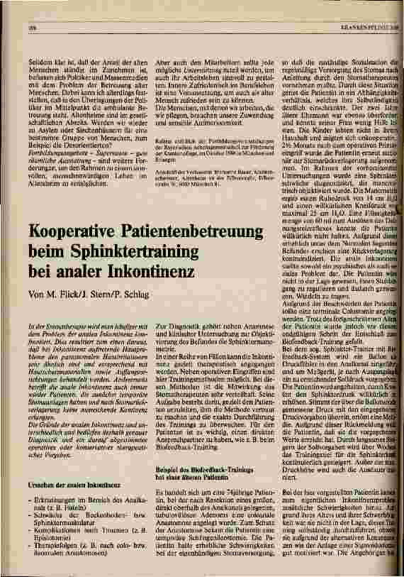 Vorschauseite 1: Kooperative Patientenbetreuung beim Sphinktertraining bei analer Inkontinenz