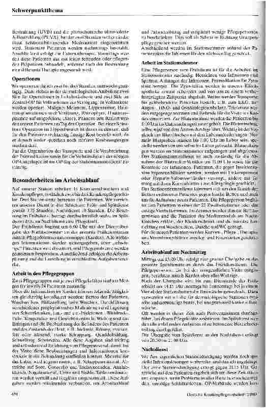 Vorschauseite 3: Pflegearbeit auf einer dermatologischen Station