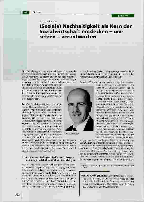 Vorschauseite 1: (Soziale) Nachhaltigkeit als Kern der Sozialwirtschaft entdecken Umsetzen verantworten