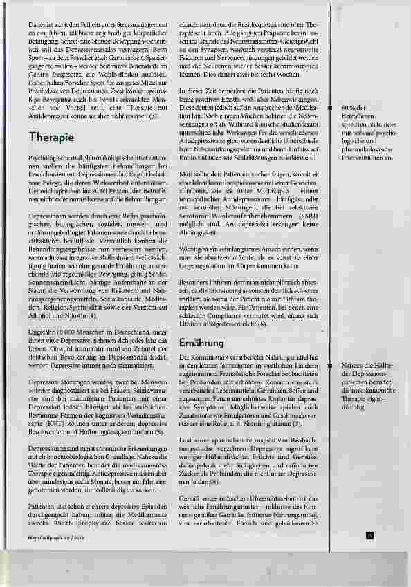 Vorschauseite 2: Depressionen: Welche Bedeutung hat der Lebensstil?